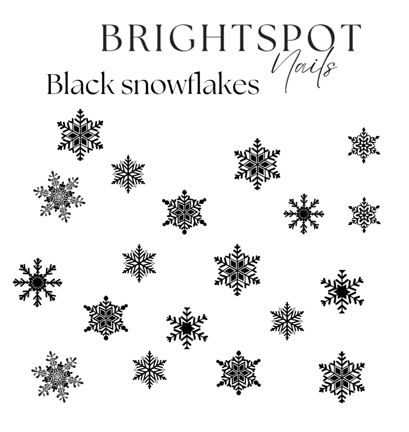 black snowflakes