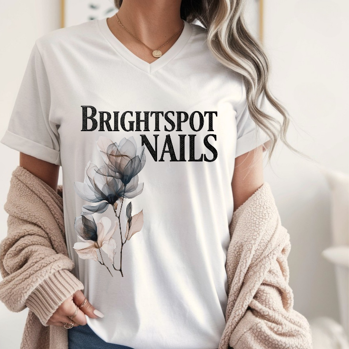 BRIGHTSPOT NAILS FLORAL | Womans V-Neck