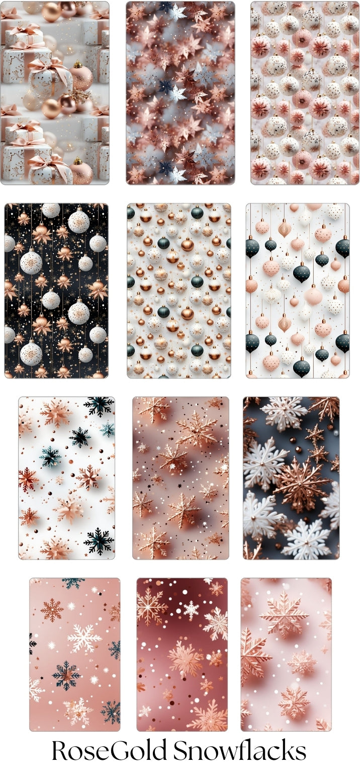 Waterslide Nail Decals ROSE GOLD SNOWFLAKES