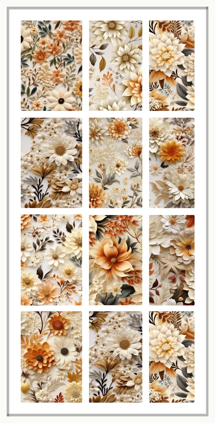 Waterslide Nail Decal | 3D FALL FLORAL