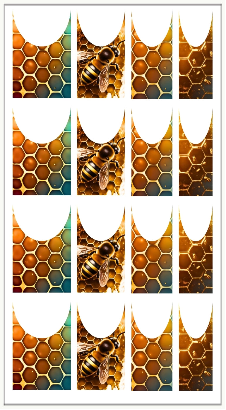 Waterslide Nail Decals | BEE HIVE