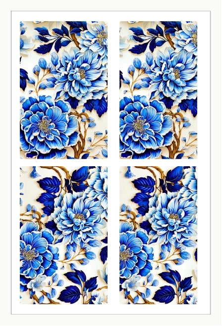 Waterslide Nail Decals | BLUE BLOOM