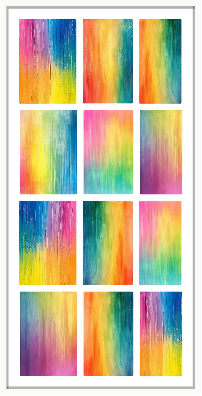 colorful abstract ombre art prints waterslide nail decals
