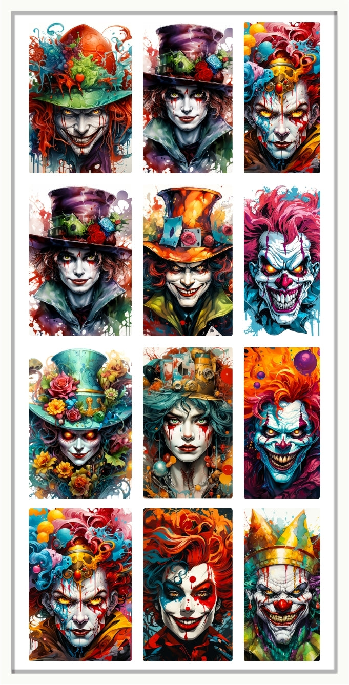 Waterslide Nail Decal | CREEPY CLOWNS