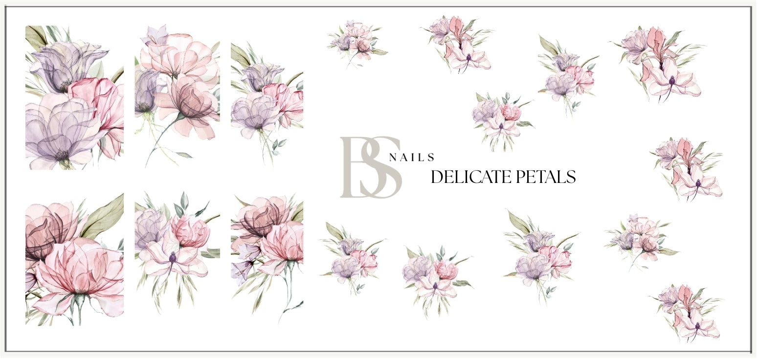 Waterslide Nail Decals  |DELICATE PETALS