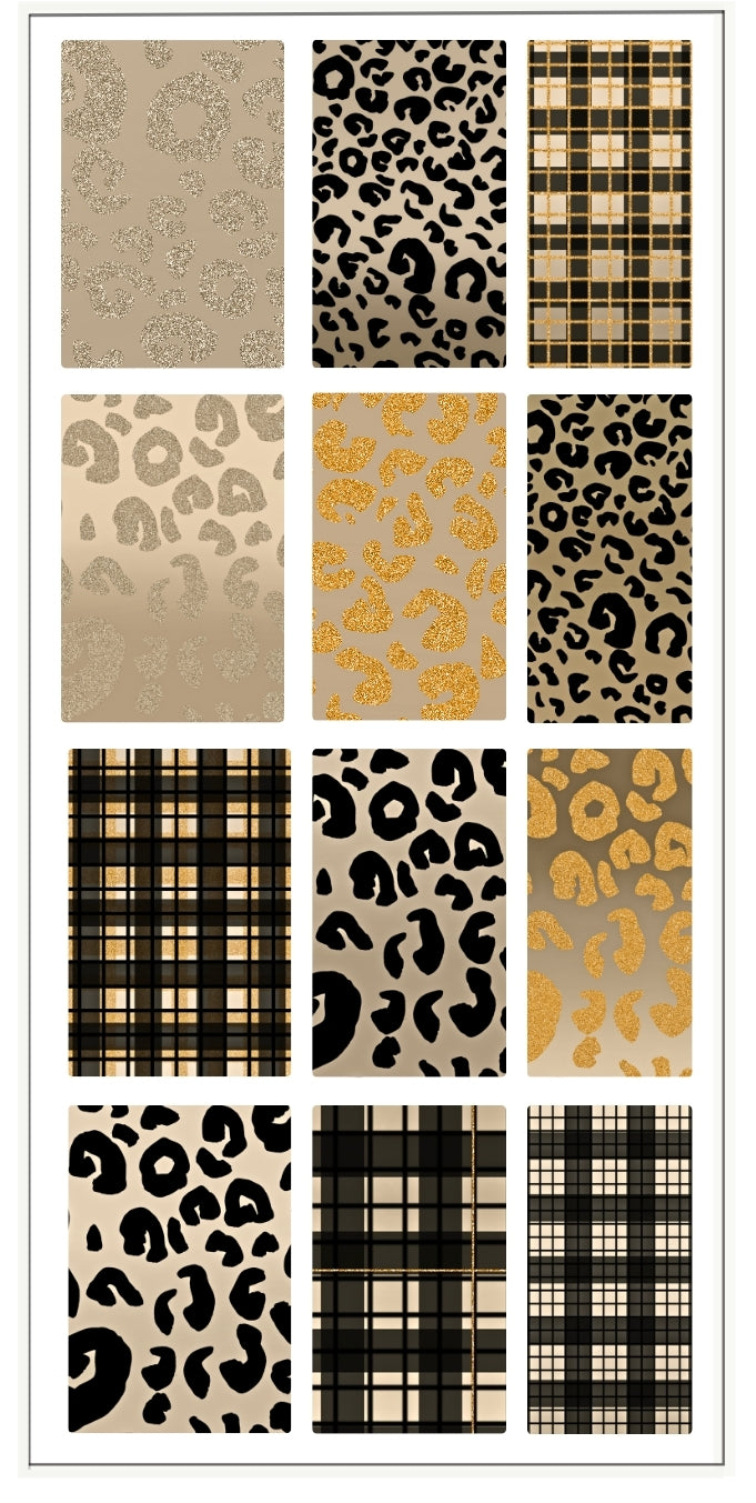 LEOPARD PLAID GLITTER  AND GOLD