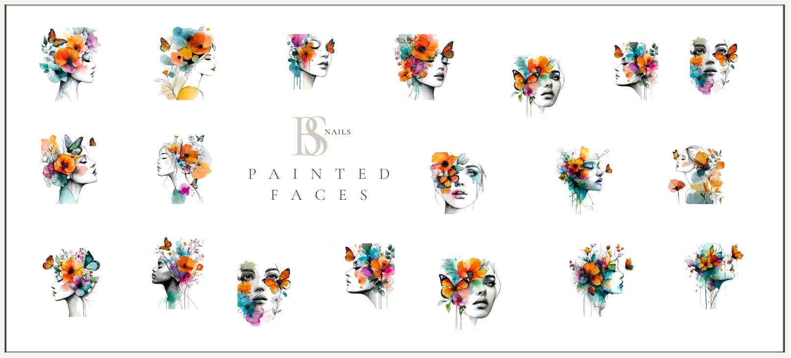 Waterslide Nail Decal | PAINTED FACES