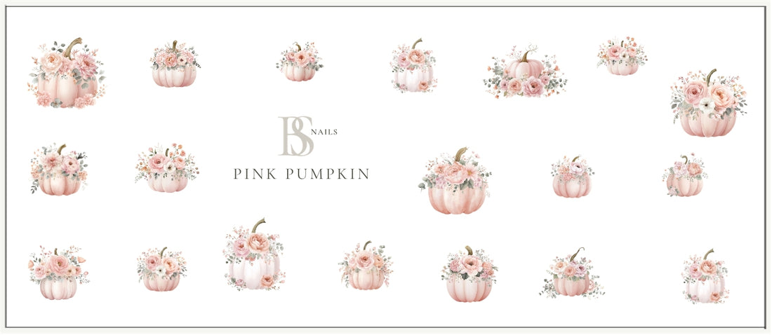 Waterslide Nail Decal | PINK PUMPKIN
