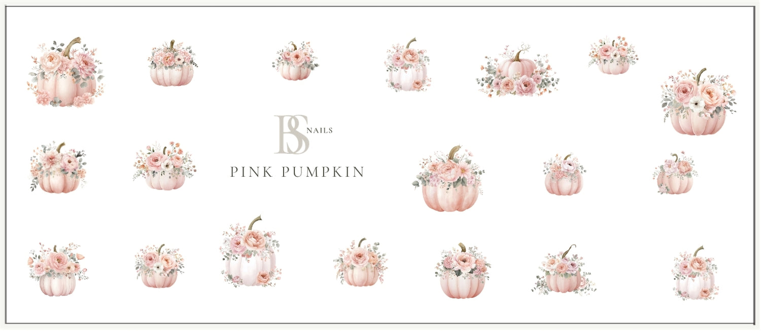 Waterslide Nail Decal | PINK PUMPKIN