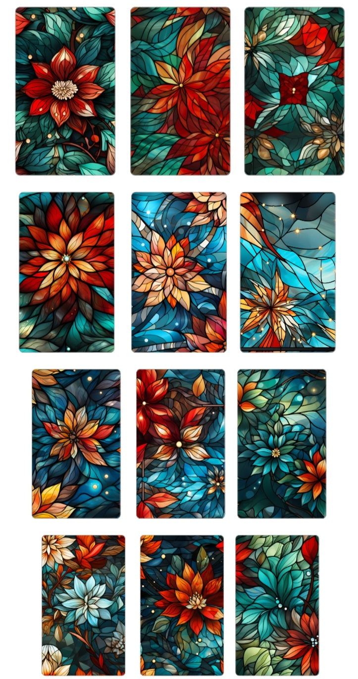 Stain Glass Winter Floral