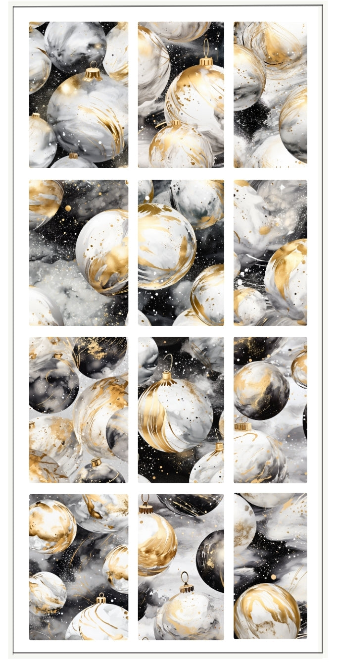 B&amp;W MARBLE ORNAMENT