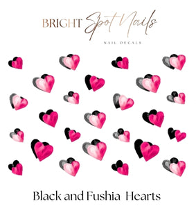 Black and Fushia Hearts