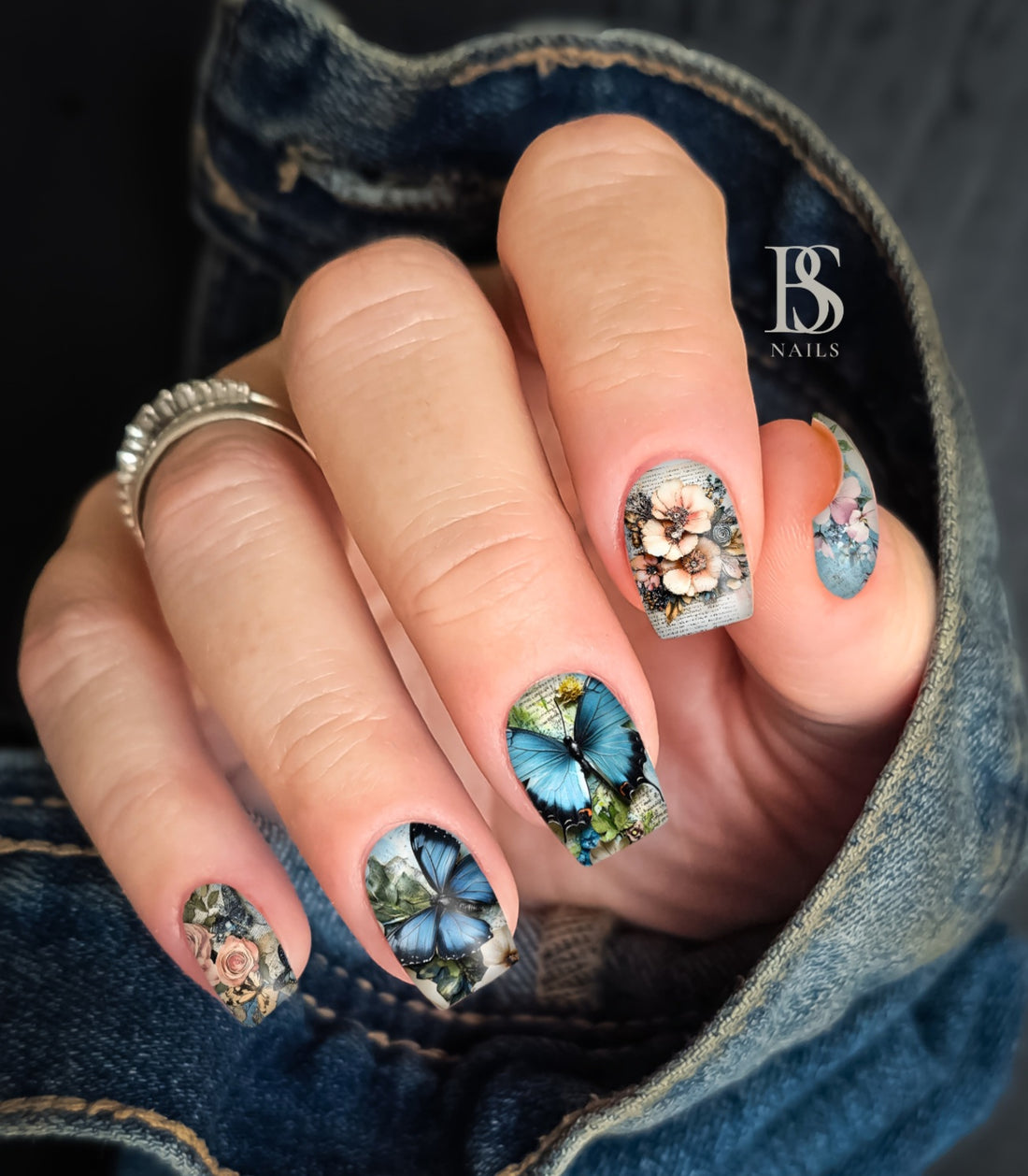 Waterslide Nail Decals | DENIM WINGS
