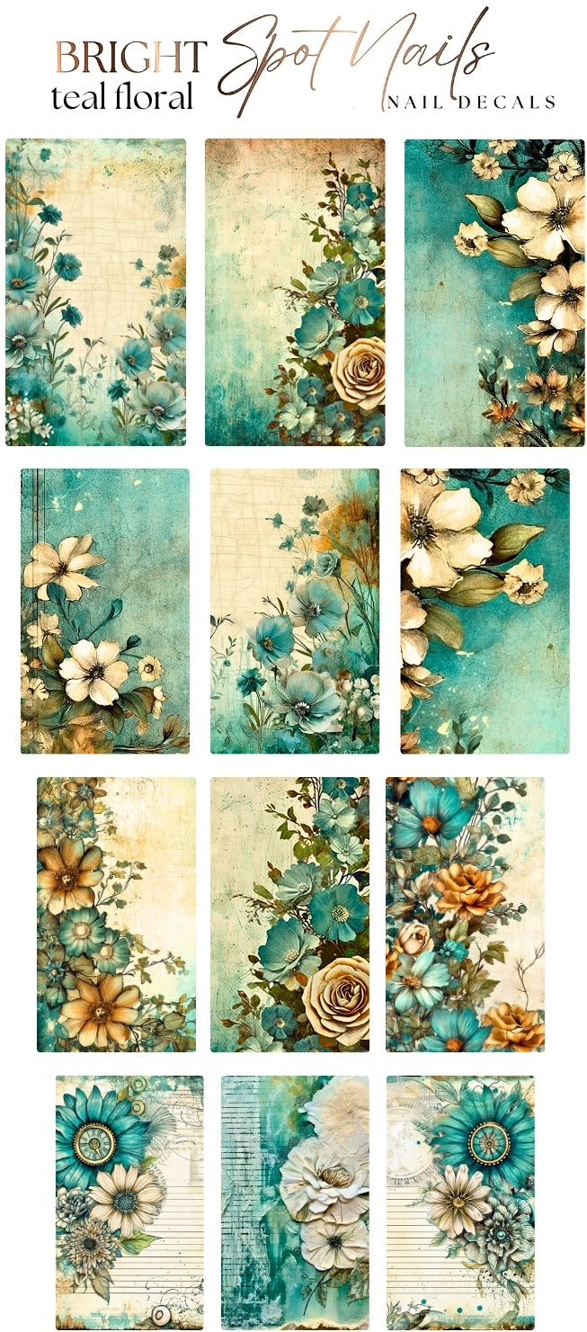 teal floral